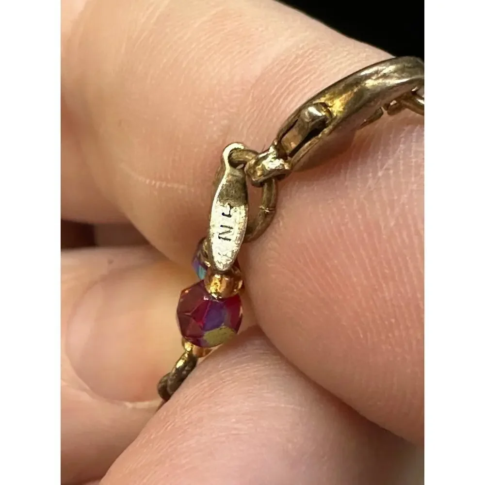 AVON Vintage Maltese Festoon Nina Ricci Necklace Rhinestone Medallion Red Gold - Picture 6 of 8